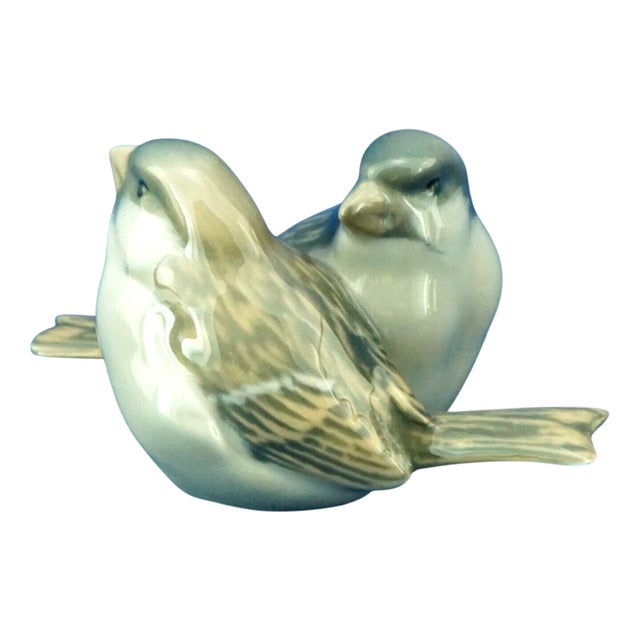 20th Century Porcelain Sparrows Statuette from Royal Copenhagen, Denmark, 1890s-1910s For Sale