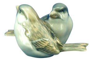 20th Century Porcelain Sparrows Statuette from Royal Copenhagen, Denmark, 1890s-1910s