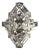 14k White Gold & Diamond Antique Art Deco Ring - Size 2.75 For Sale