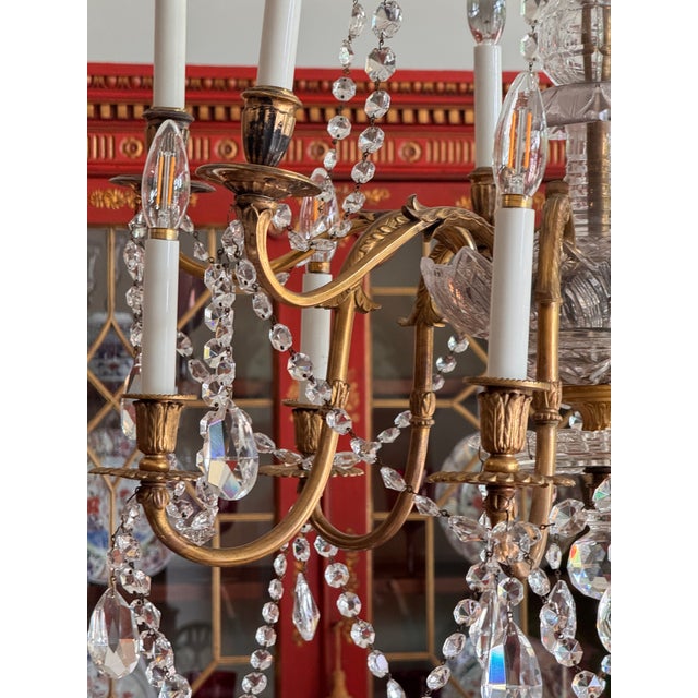 Bronze Early 19th Century Anglo-Irish Crystal and Gilt Bronze Chandelier For Sale - Image 8 of 11