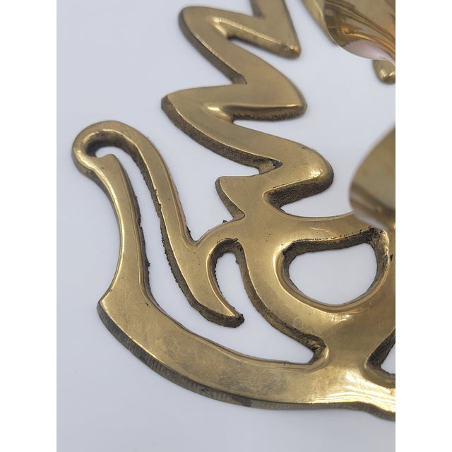 Metal Mid 20th Century Hollywood Regency Solid Brass Leaf Sconces-a Pair For Sale - Image 7 of 10