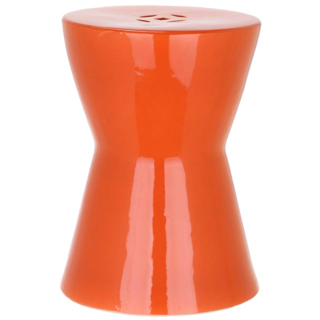 Modern Modern Garden Stool in Orange For Sale - Image 3 of 3