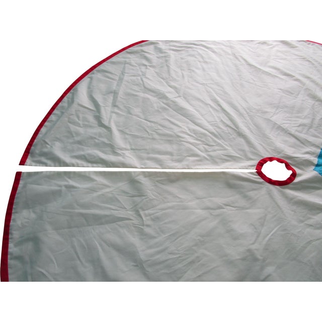 Vintage House of Hatten Southwest Style Santa Applique Tree Skirt 58" Cotton Poly Blend For Sale - Image 9 of 11