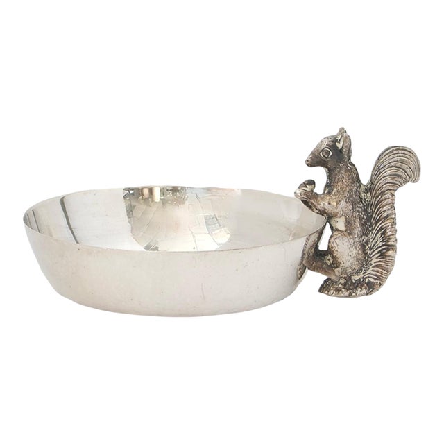 English Silverplate Squirrel Trinket Dish For Sale