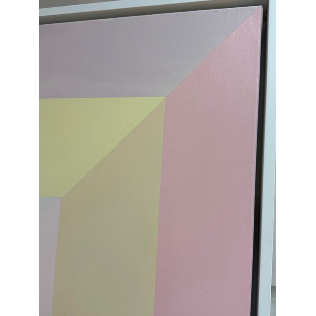 French Artist Patrice Bertin Square Composition Oil on Canvas Signed and Custom Framed For Sale In Miami - Image 6 of 11
