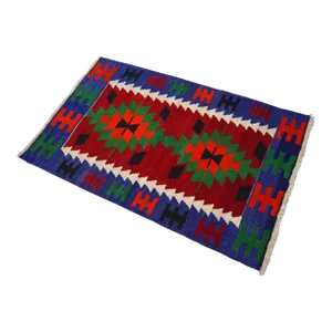 1970s Vintage Hand-Made Turkish Kilim Rug - 2′7″ × 4′2″