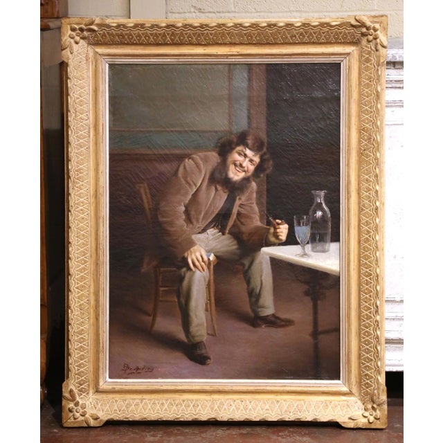 19th Century Belgian Genre Oil Painting by Alex De Andreis in Giltwood Frame For Sale In Dallas - Image 6 of 11