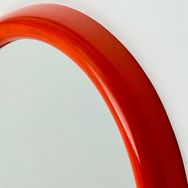 Orange Round Mirage Mirror by Arnaldo Radaelli, 1970s For Sale - Image 8 of 11