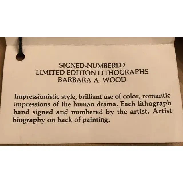 1980s Barbara A. Wood Signed Lithograph “Pensive Woman” Custom Framed For Sale - Image 9 of 11