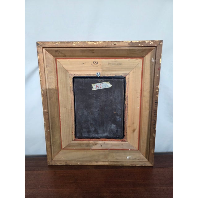 Late 20th Century P. Larson Realism European Cityscape Oil Painting on Board For Sale - Image 9 of 10