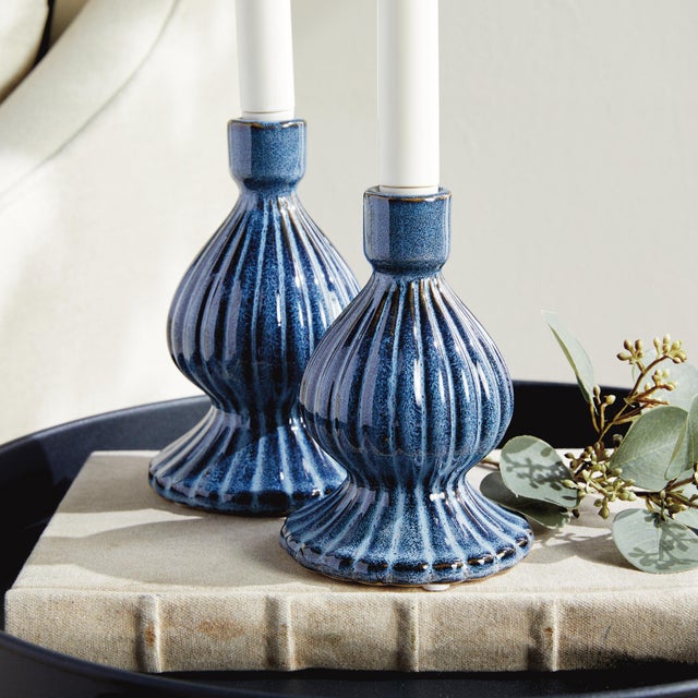 Ceramic Mela Taper Holders, Set Of 2 For Sale - Image 7 of 7