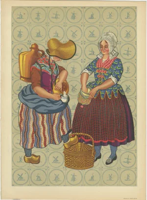 Brabant Milkmaid Townswoman in Folk Dress, 1932, Paper