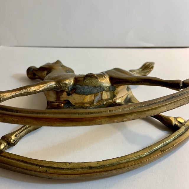1980s Vintage Brass Rocking Horse For Sale In New York - Image 6 of 7