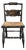 Vintage L. Hitchcock French Country Black Turtle Back Rush Seat Chair Stenciled For Sale