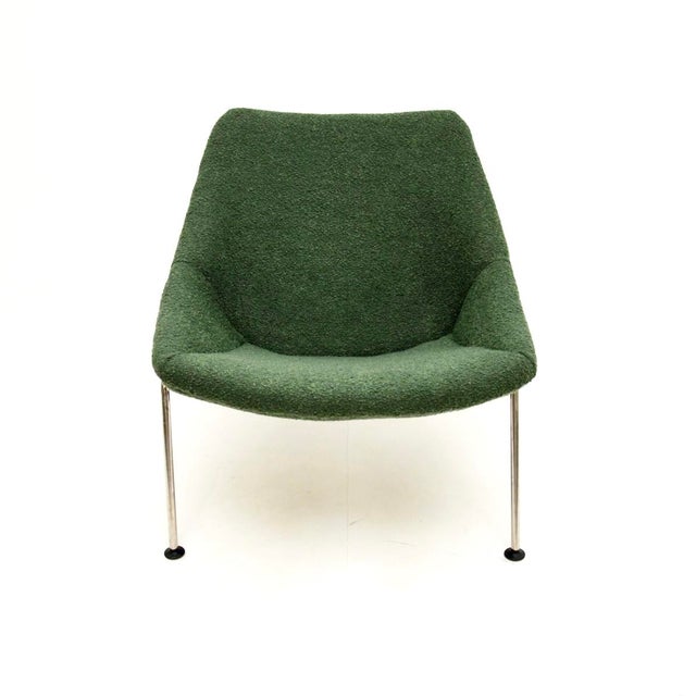 Set of Vintage Oyster Lounge Chair and Ottoman from Artifort, 1980s For Sale - Image 6 of 10