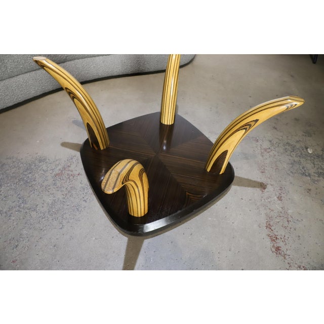 1980s Henredon Wood Tusk Cocktail Table with Glass Top For Sale - Image 5 of 12