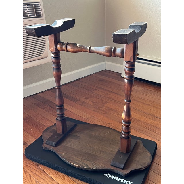 Late 19th Century Antique Victorian Decal Inlay Parlor Table With Spool-Turned Trestle Base For Sale - Image 4 of 12