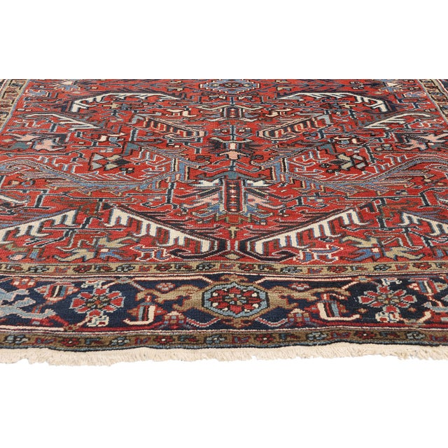 Antique Red Persian Dragon Heriz Rug - 07'00 X 10'00 For Sale - Image 4 of 9