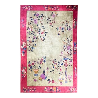 Antique Chinese Art Deco Carpet, 8'10" × 11'8" For Sale