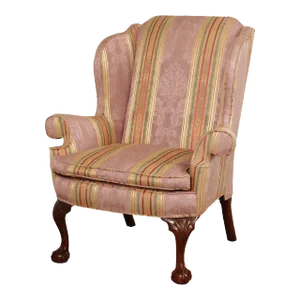 Kindel Winterthur Collection Chippendale Style Mahogany Wingback Chair