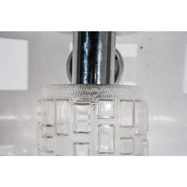 Italian Italian Glass & Chrome Wall Sconces - a Pair For Sale - Image 3 of 8