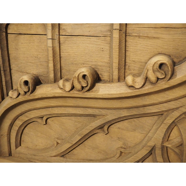 French Carved Oak Gothic Style Overdoor, Circa 1910 For Sale - Image 4 of 12