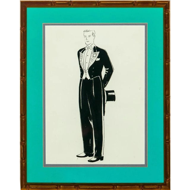 "Evening Attire" Watercolor For Sale