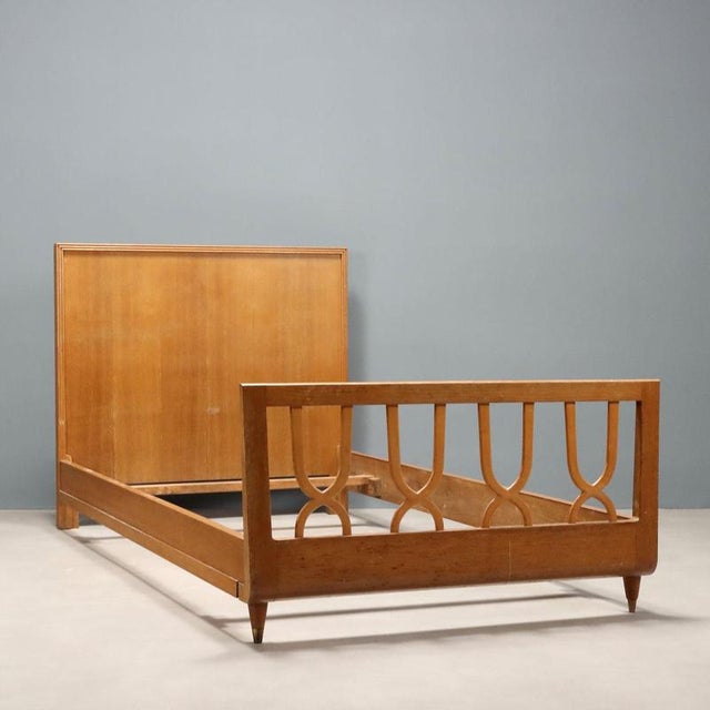 Single Bed in Veneer, 1950s For Sale - Image 9 of 9