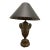 2000s Chapman Bronze Table Lamp W Black Shade For Sale
