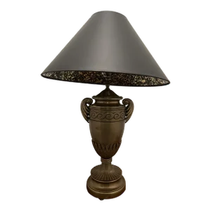 2000s Chapman Bronze Table Lamp With Black Shade