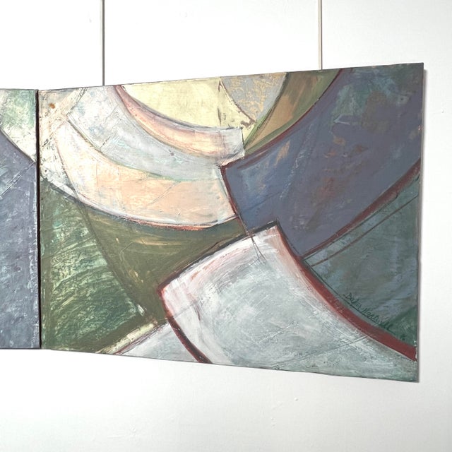 C. 1980s Ten Foot Long Abstract Post Modern Triptych For Sale - Image 4 of 10