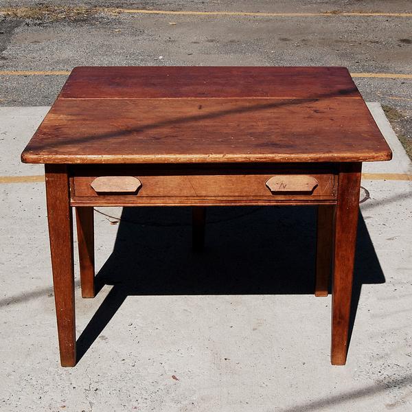 Antique Wooden Bakers Table | Chairish