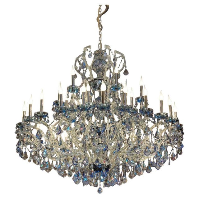 Maria Theresa 30 Lights Chandelier in Polished Chrome and Crystal by Aggiolight For Sale - Image 14 of 14