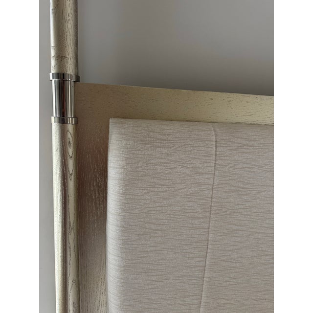 2020s Jonathan Charles Modern Toulouse Silver Oak Wood King Poster Bed Frame For Sale - Image 5 of 10