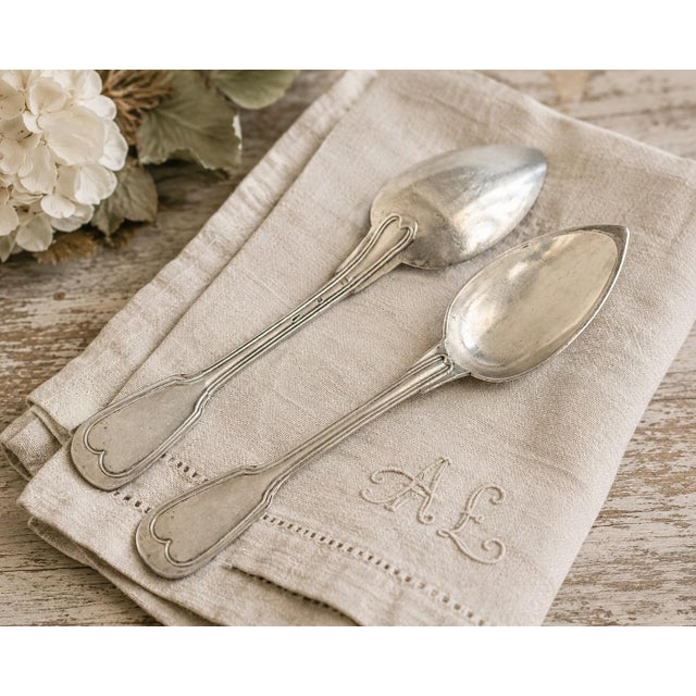 French Early 20th Century Christofle Chinon Tablespoons With Pointed Bowls - 12 pcs For Sale - Image 3 of 3