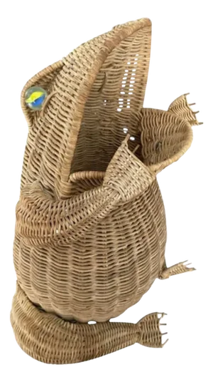 Vintage Basket in Handmade Wicker by Oliver Cajan, 1960s