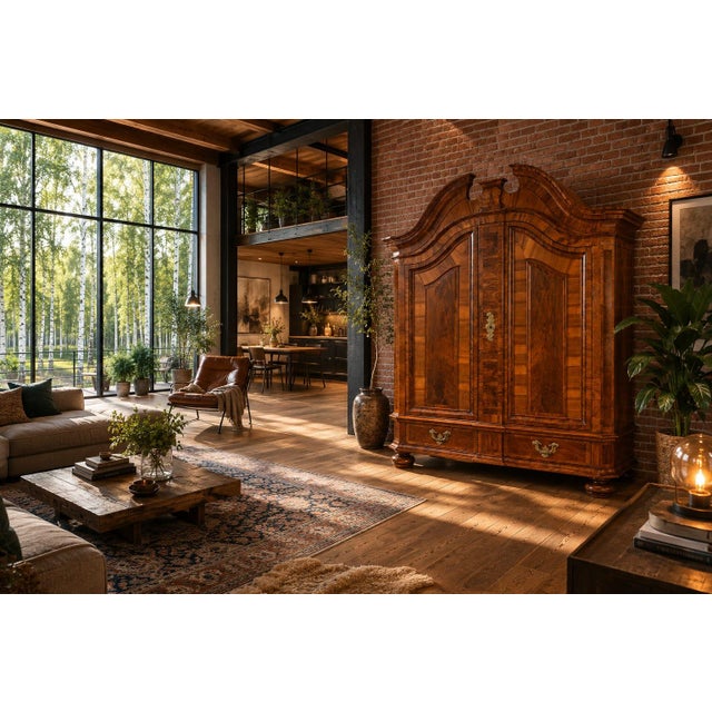 Baroque Walnut Hallway Cabinet, Northern Germany, 1740s For Sale - Image 10 of 11