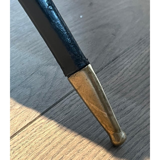Early 20th Century Neoclassical style Curule stool in red leather and decorated with a crossed sword For Sale - Image 11 of 12