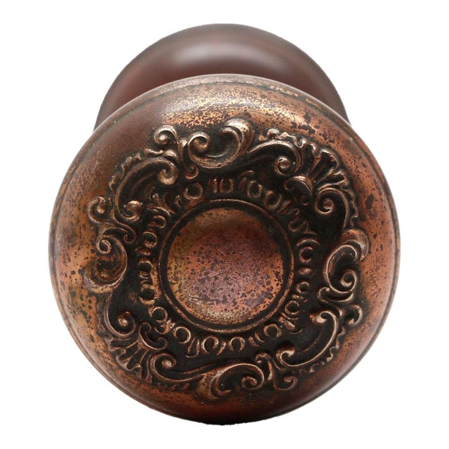 Antique Corbin Bronze Voltaire Entry Door Knobs For Sale