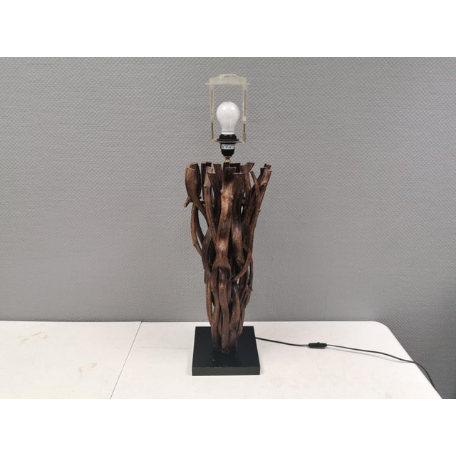 Vintage Table Lamp in Driftwood, 1980s For Sale - Image 13 of 15