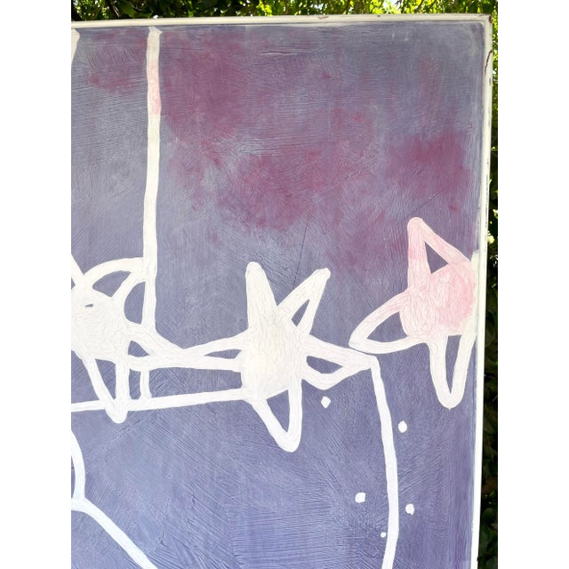 Late 20th Century Original XL Purple Star Painting on Board Signed by Zandra Rhodes For Sale - Image 9 of 13