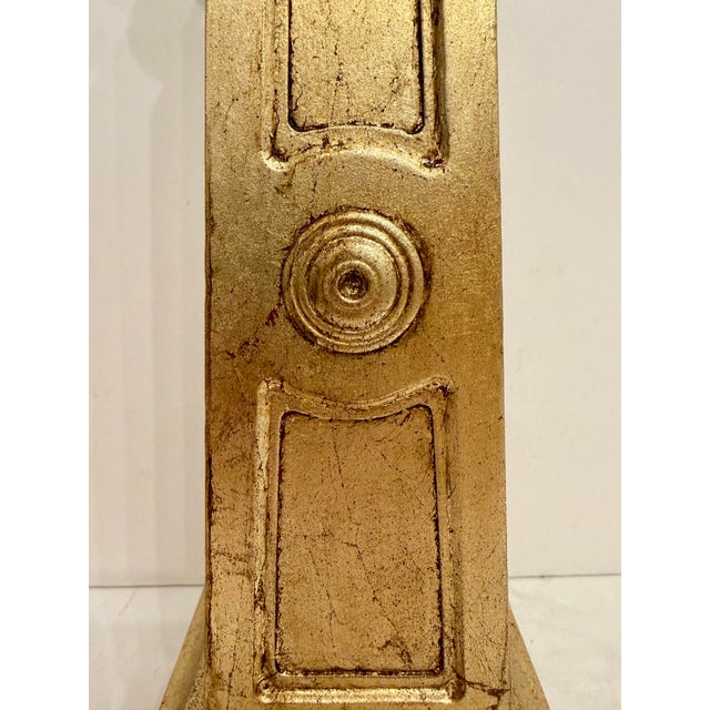 1970s Pair of Carved Italian Giltwood Obelisks For Sale - Image 5 of 12