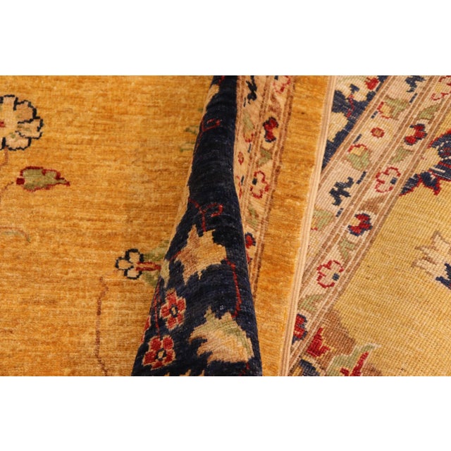 Gold 1990s Bohemien Ziegler Gold Blue Hand-Knotted Wool Rug - 10'1'' X 13'3'' For Sale - Image 8 of 8