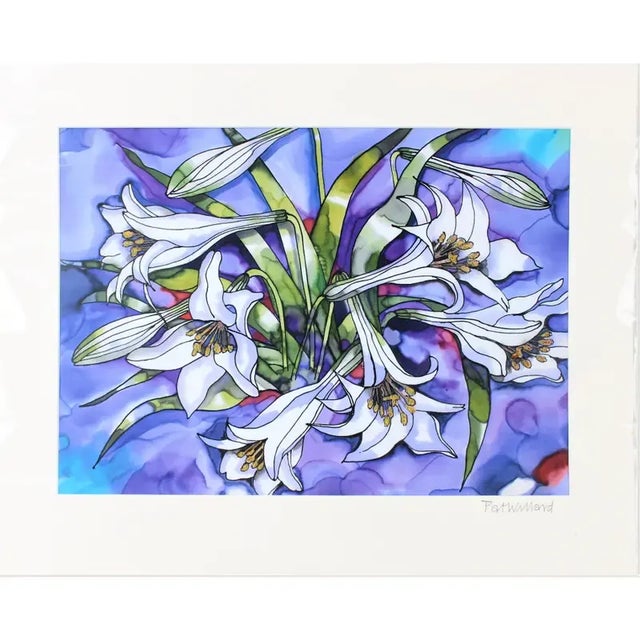 "Lillies" Signed Print by Leeds Artist Pat Willard For Sale In San Francisco - Image 6 of 6