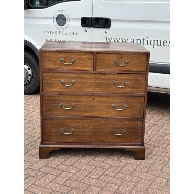Brown Georgian Mahogany Chest of Drawers with Brass Handles For Sale - Image 8 of 18