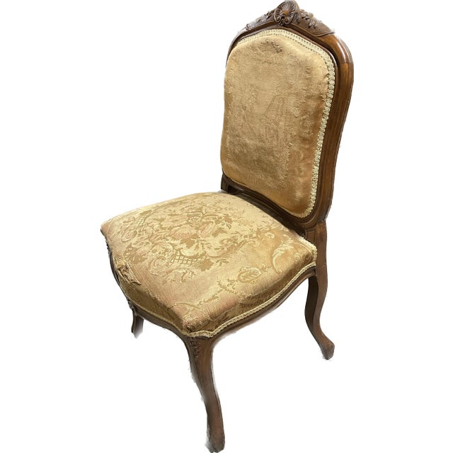 Brown Late 19th Century Pair of French Chairs Original Peti Point Fabric Circa 1870 Louis XV Style For Sale - Image 8 of 11