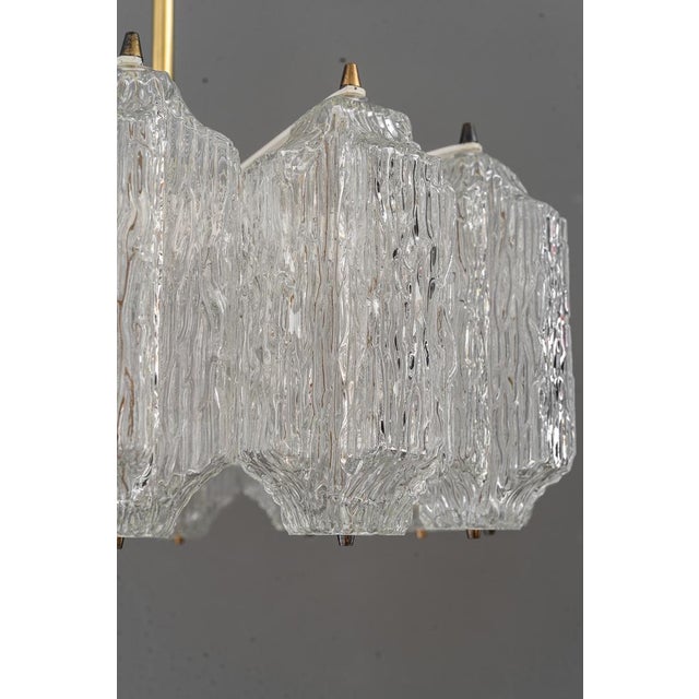 Gold Ice Glass Chandelier from Kalmar Leuchten, 1950s For Sale - Image 8 of 18