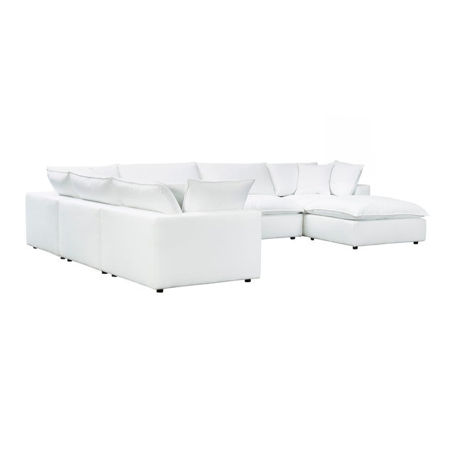 Cali Pearl 7-Piece Performance Fabric Modular Large Chaise Sectional For Sale - Image 4 of 7