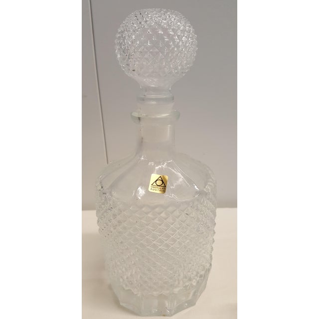 Oberglas Austrian Crystal Glass Decanter Set Bar Glassware Diamond Cut
