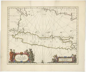 Antique Map of Java by Janssonius, 1650